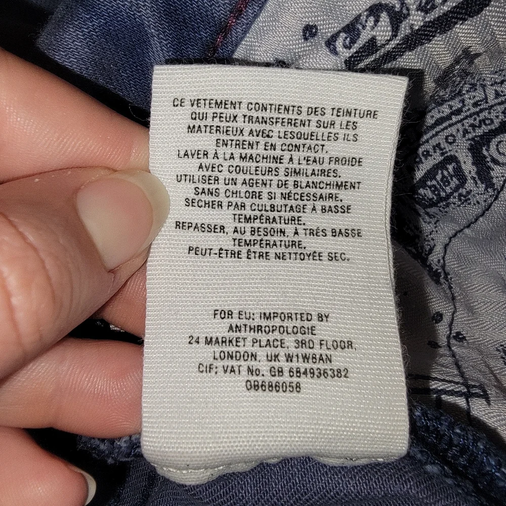 Anthropologie Pilcro And The Letterpress Skinny Jeans Size 25 Blue Leopard - Picture 12 of 12